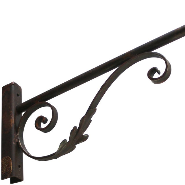 French Cast Iron and Opaline Glass Wall Light For Sale - Image 6 of 8