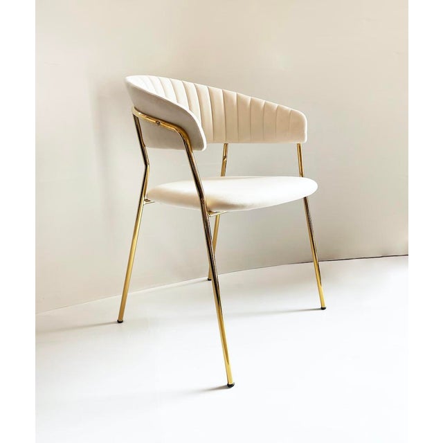 Italian White Velvet Chair For Sale - Image 10 of 10