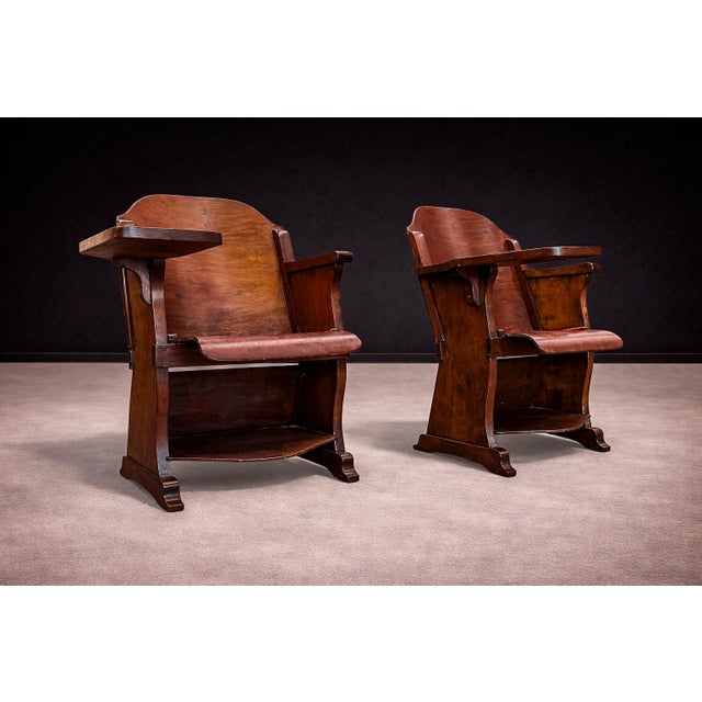 1950s Pair of Auditorium Armchairs in Bentwood, Cimo, 1950s - Lot 140 For Sale - Image 5 of 11