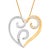 Bold and brilliant, this heart-shaped pendant with swirl accents in the center is made using two-toned gold. The one-half...