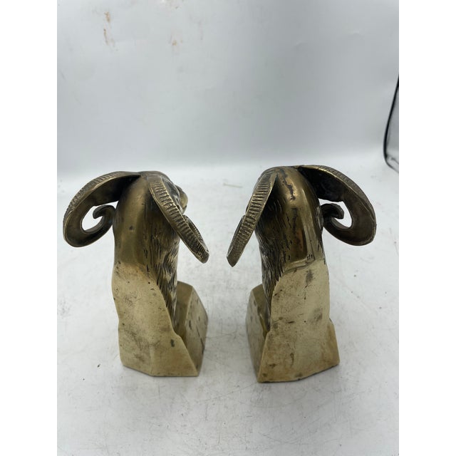 Pair of Brass Ram Bookends. Great addition to you book shelf, library, or general decor. Good weight and unique style.