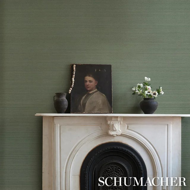2020s SAMPLE - Schumacher Musa Abaca Wallpaper In Seafoam For Sale - Image 5 of 7