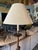 1940s 1940s Frances Elkins Prototype Mahogany Adjustable Ratchet Floor Lamp With Rh Linen Shade For Sale - Image 5 of 10