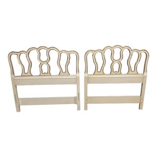 1960s Drexel Vintage French Louis XV Style Painted Twin Headboards, a Pair For Sale