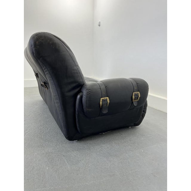 Modular Leather Black Sofa, 1960s For Sale - Image 9 of 14