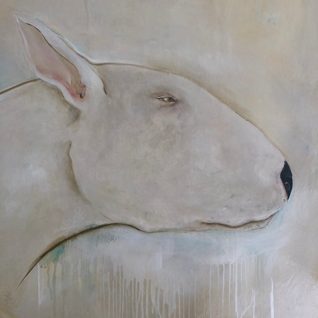 2000 - 2009 "Every Dog Has His Day" Original Painting by Michele Mikesell, 46" X 40" Oil & Enamel on Canvas For Sale - Image 5 of 8