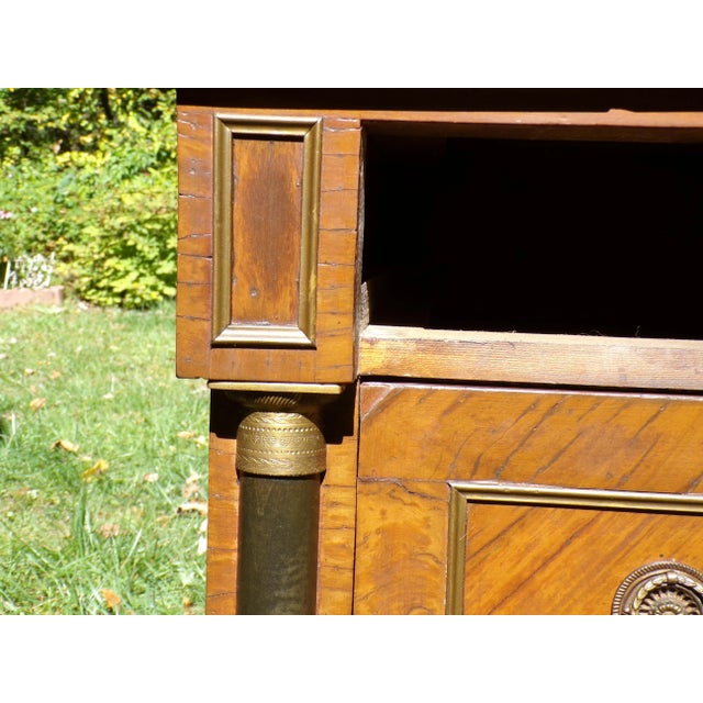 Vintage Italian Neoclassical Style Olivewood Server Chest Table Nightstand For Sale - Image 17 of 17