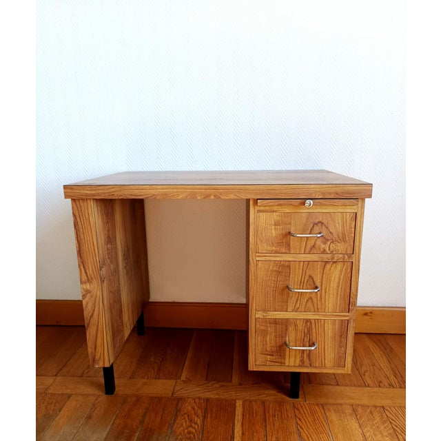 Vintage Half-Ministerial Desk, 1970s For Sale - Image 6 of 7