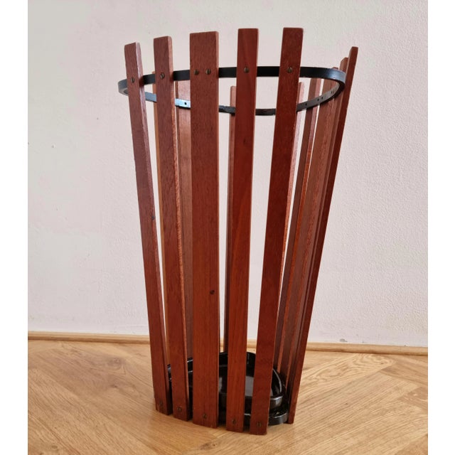 Mid-Century Teak Umbrella Stand, Denmark, 1960s, Set of 2 For Sale - Image 4 of 12