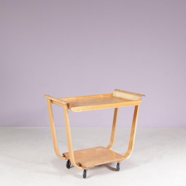 Vintage Dutch PB01 Birch Trolley by Cees Braakman for Pastoe, Netherlands, 1950s For Sale - Image 6 of 10
