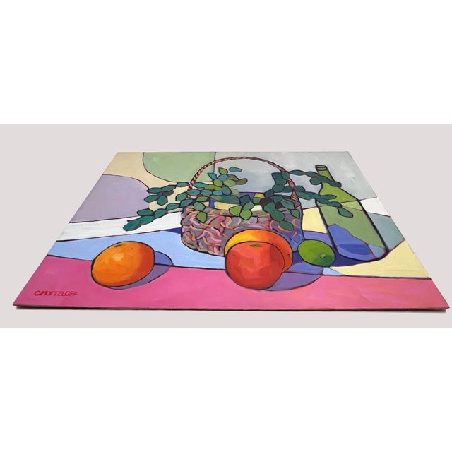 Contemporary Bubbling Joy – Vibrant Contemporary Still Life With Citrus and Greenery For Sale - Image 3 of 8