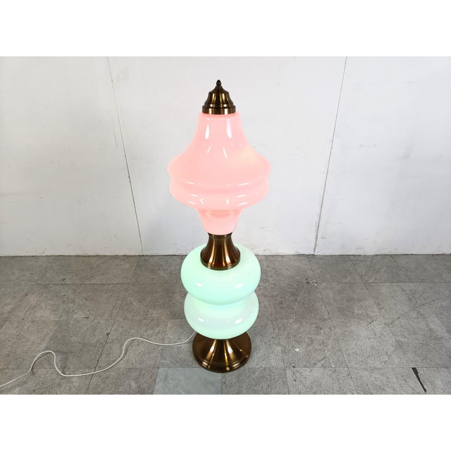 Vintage Floor Lamp in Brass and Glass from Mazzega, 1960s For Sale - Image 9 of 10