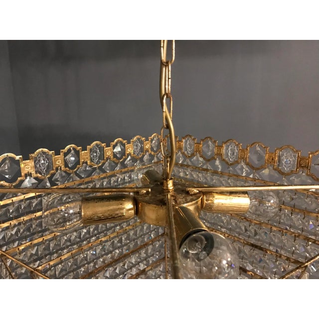 Mid-Century Modern Mid-Century Crystal Chandelier, 1970s For Sale - Image 3 of 6