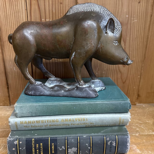 1950s 1950s Wild Boar Bronze Sculpture Razor Back Boar For Sale - Image 5 of 11