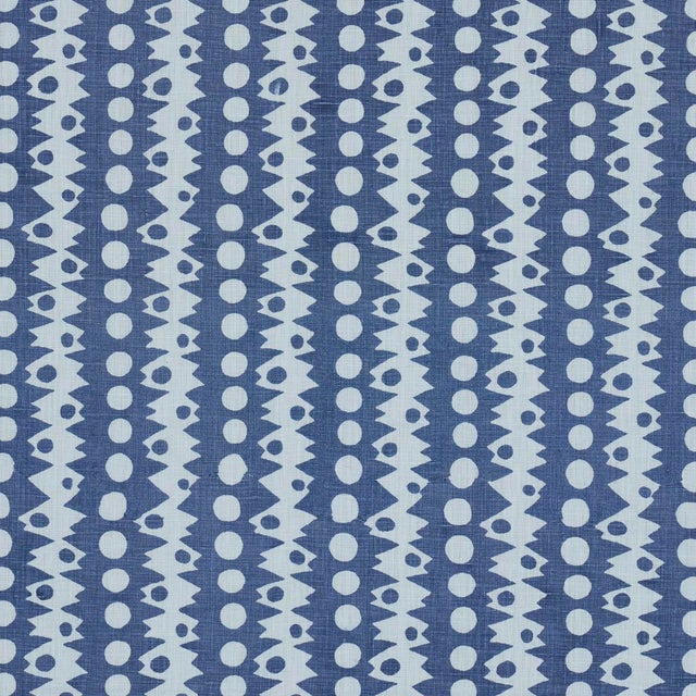 SAMPLE - Schumacher X Drusus Tabor Trickledown Fabric In Blues For Sale