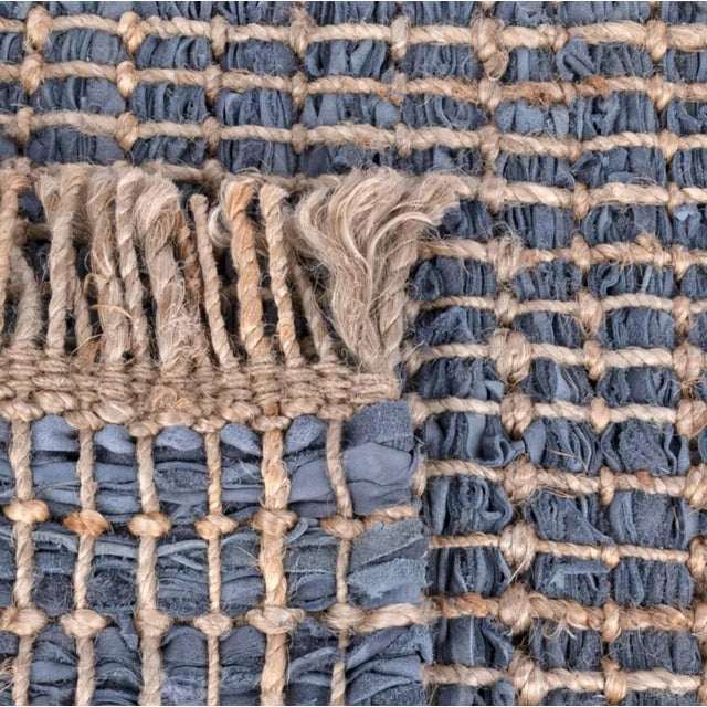 Contemporary Blue Leather Rug by Europa Antiques For Sale - Image 3 of 8