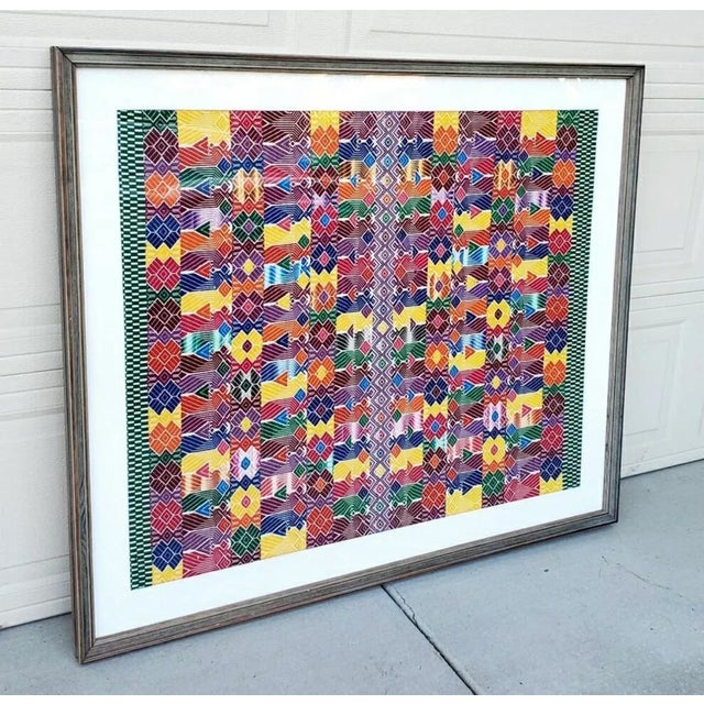 Vintage Anni Albers Style Geometric Hand Woven Textile Art Painting For Sale In San Diego - Image 6 of 12