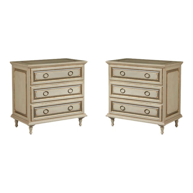 Pair of French Provincial Painted Nightstands For Sale