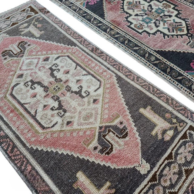 Textile 1970s Oushak Wool Small Hand-Knotted Turkish Rug - a Pair For Sale - Image 7 of 9