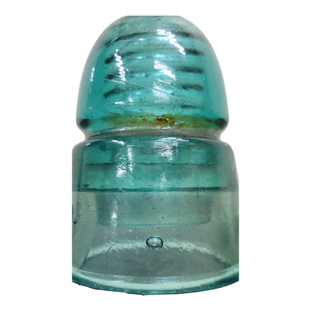 Vintage Aqua or Teal Glass h.g. Co. Insulator For Sale