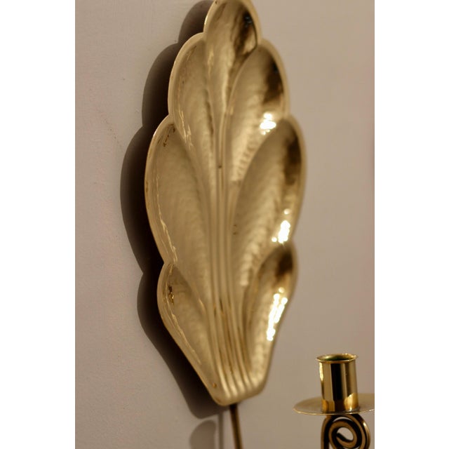 Metal Mid-Century Swedish Brass Sconces by Firma Lars Holmström, 1950s, Set of 2 For Sale - Image 7 of 8