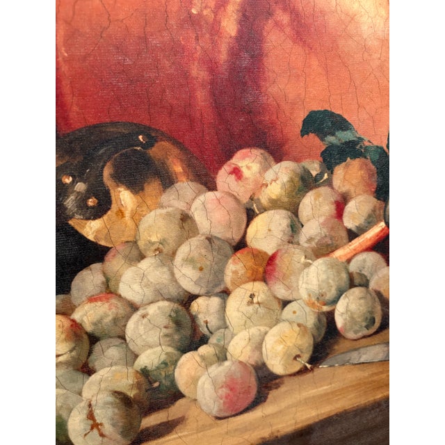 A richly detailed still life giclée print on stretched canvas, attributed to Paul Gagneux (1857–1892), a French artist...