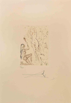 Salvador Dalì, Nude Blanchefleur, 49/125, 1972, Etching and Drypoint