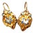 Gold Earrings with Reliefs and Enamel, Set of 2 For Sale