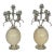English Silver Ostrich Eggs Candelabras, Attributed to Anthony Redmile For Sale