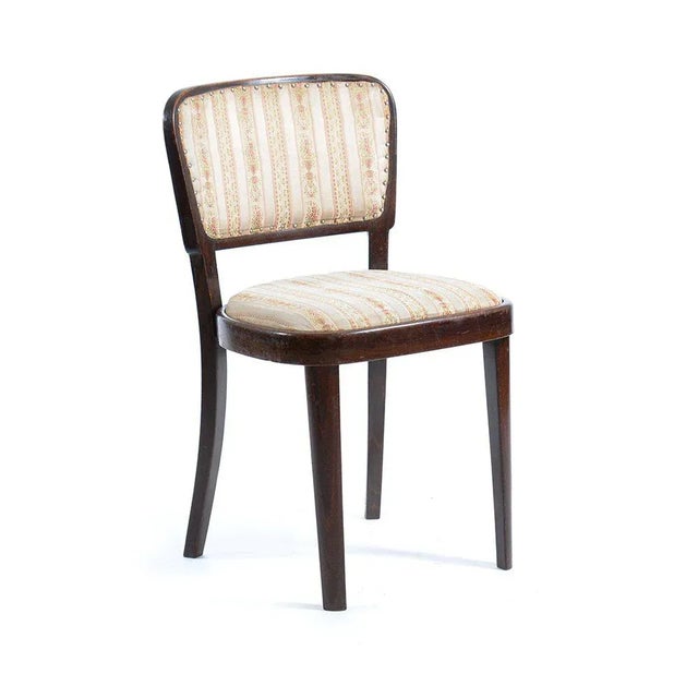 Fabric and Oak Dining Chair by Michael Thonet for Thonet, 1930s For Sale - Image 11 of 13