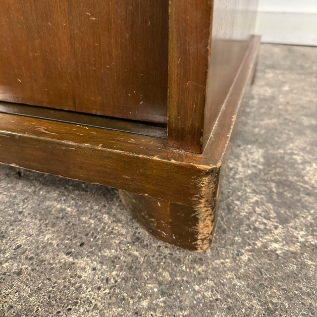 Mid Century John Widdicomb Walnut Sideboard Chest With Sliding Doors For Sale - Image 12 of 12