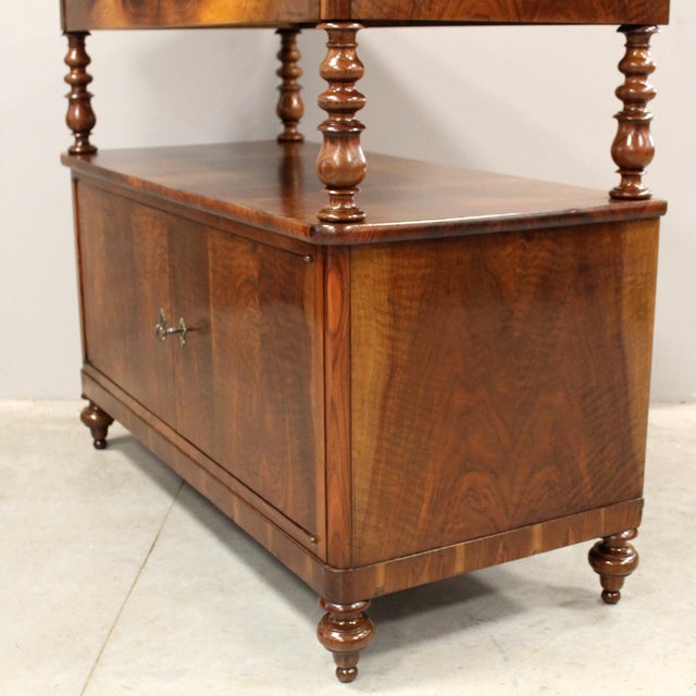 Brown 19th-Century Louis Philippe Italian Sideboard in Walnut For Sale - Image 8 of 16