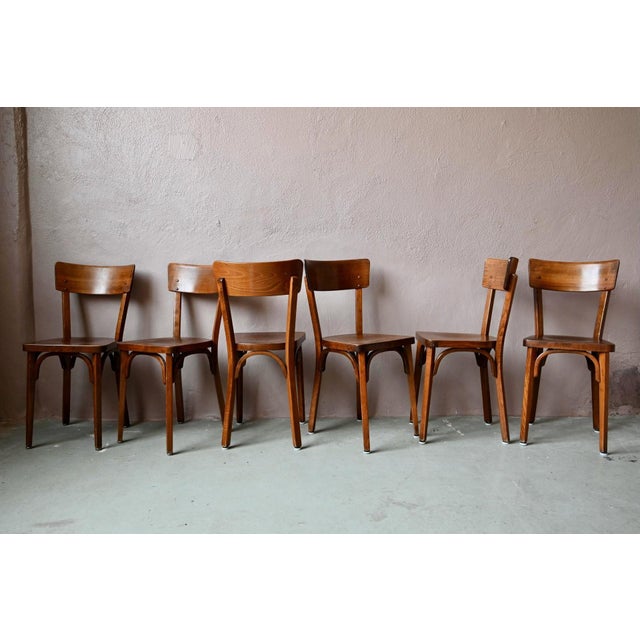 Bent Beech Bistro Chairs by Joamin Baumann for Baumann, 1970s, Set of 6 For Sale - Image 3 of 15