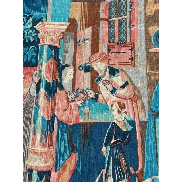 Vintage French Screen Printed Tapestry, 1970s For Sale - Image 11 of 18