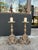 Impressive pair of carved wood baroque 17th century candlesticks with acanthus leaves and turned columns having perfectly...