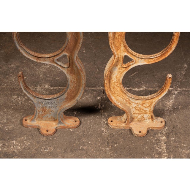 Early 20th Century Antique Industrial Cast Iron Pipe Rack Set by Yohe Supply Co. For Sale - Image 5 of 10