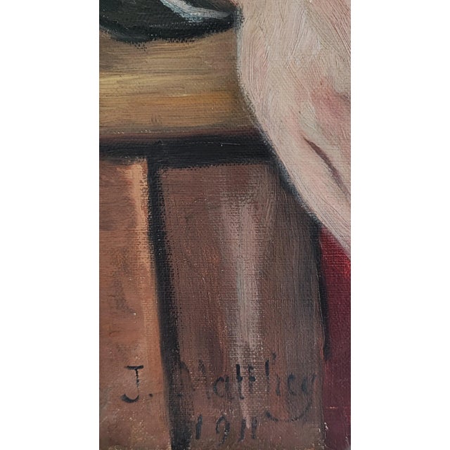 Jules Matthey, Portrait d'un notable à moustache, 1911, Oil on Canvas For Sale - Image 3 of 11