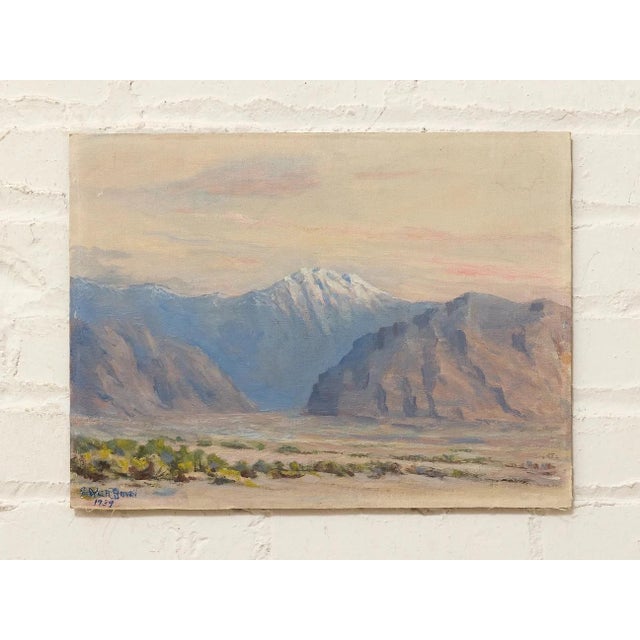 1939 Desert Landscape Modern Oil Painting For Sale - Image 4 of 5