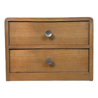 Small Japanese Tansu Chest with Two Drawers, 1950s For Sale