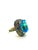 1990s Bochic “Orient” Vintage London Blue Topaz & Multi Sapphire Ring Set In 18 K Gold For Sale - Image 5 of 6