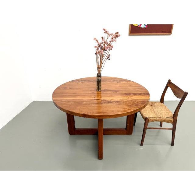 1950s Vintage Round Table in Elm, 1950s For Sale - Image 5 of 18