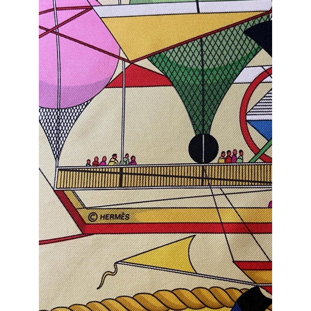 HERMÈS FOLIES du CIEL 1990 Silk Scarf designed by Dubigeon Loïc For Sale - Image 11 of 12