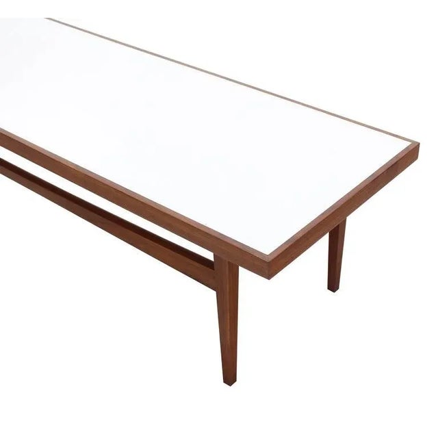 Mid-Century Modern Walnut Long Rectangular Coffee Table For Sale - Image 4 of 8