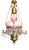 Antique French Brass and Glass Bead Oil Lamp from Unbekannt, 1890s For Sale