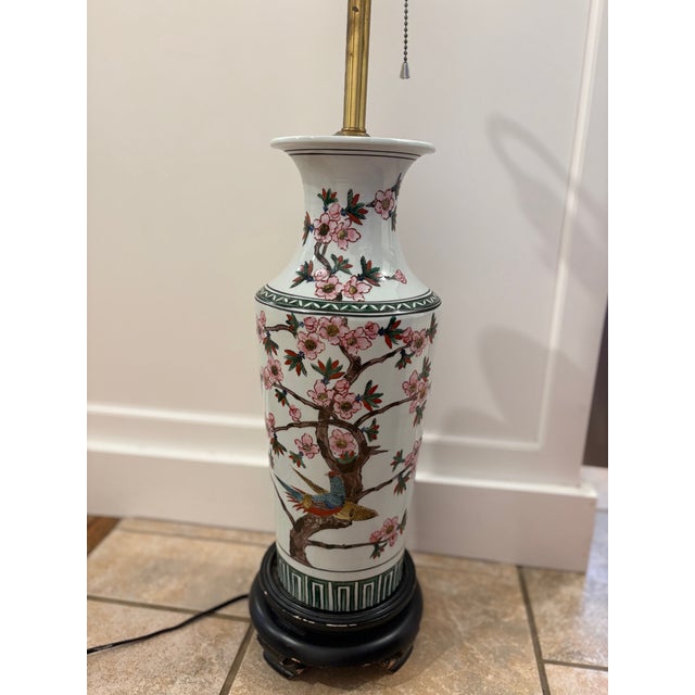Mid 20th Century Norman Perry Cherry Blossom Porcelain Lamp For Sale In Philadelphia - Image 6 of 16