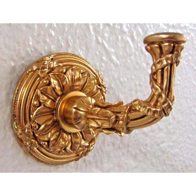 Art Nouveau Sherle Wagner 22k Gold Plated Brass Acanthus Hook Robe Hook For Sale - Image 3 of 7