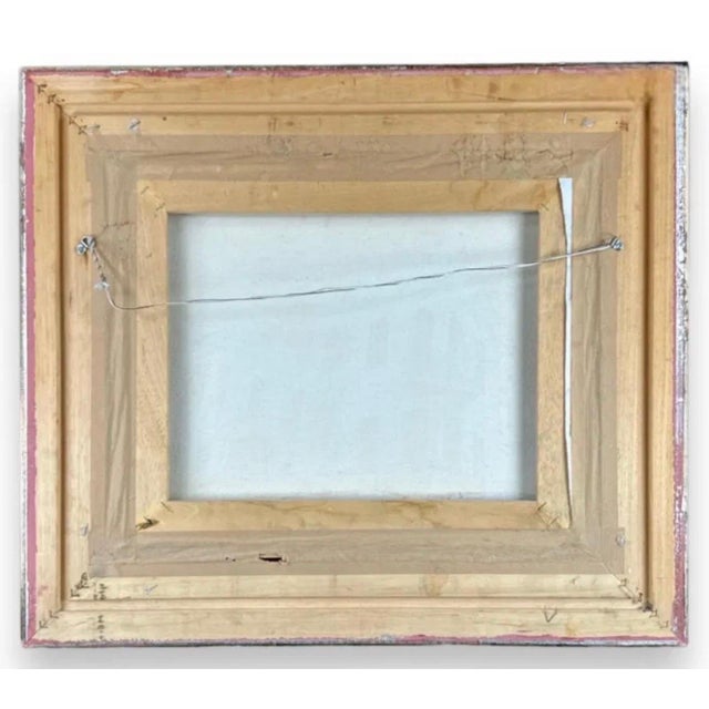 Textile Dan Kedar, Israeli Modernist Oil Canvas Architecture Painting Dan Kedar, Bezalel Artist, c. 20th century For Sale - Image 7 of 7