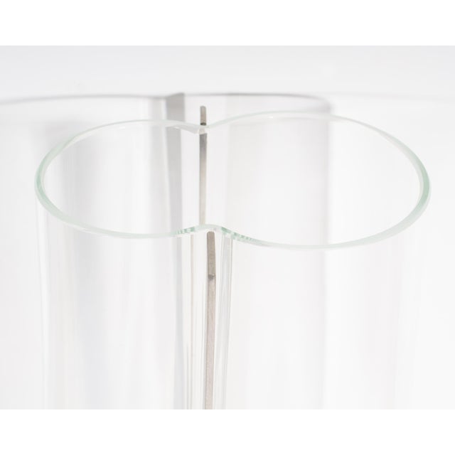 A.V. Mazzega Av Mazzega Italian Model S 510 Glass and Steel Mount Vase by Carlo Nason For Sale - Image 4 of 10