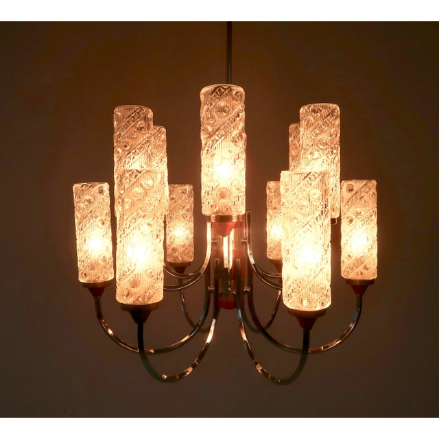Purple Mid-Century Teak Chandelier, 1960s For Sale - Image 8 of 14