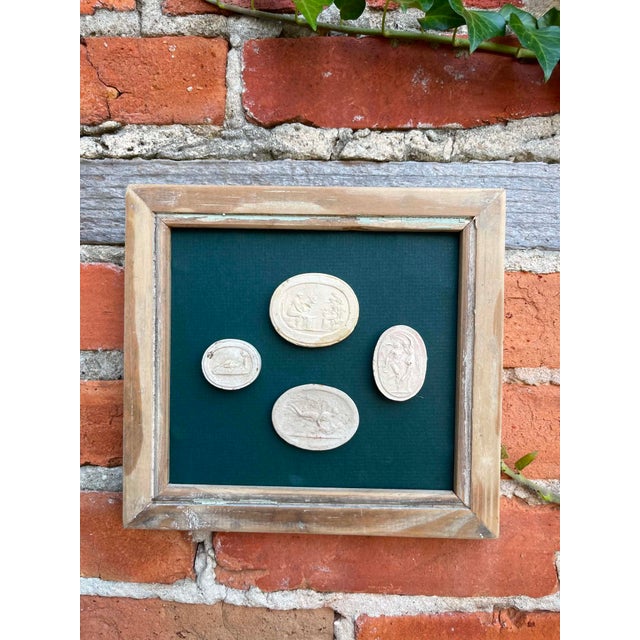 Late 19th Century Italian Plaster Intaglios in 1880s Pine Frame For Sale - Image 5 of 6